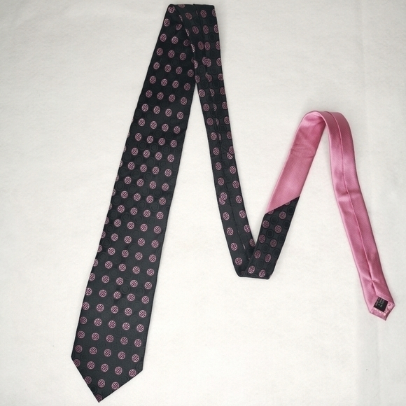 Real Men Wear Pink Breast Cancer Awareness Long Neck Tie 100% Silk - Picture 10 of 11